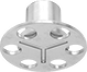 Image of Product. Bottom View. Bottom orientation. Adhesive-Mount Nuts. Stainless Steel Closed-End Adhesive-Ready Nuts.