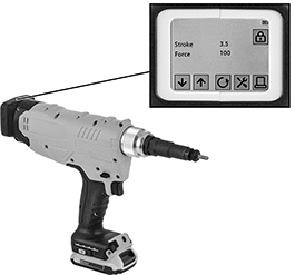 Image of Product. Front orientation. Contains Inset. Rivet Nut Tools. Battery-Powered Rivet Nut Tools.