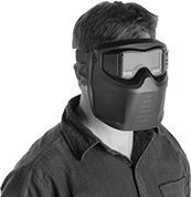 Image of ProductInUse. Goggles with Hood Detached. Front orientation. Hoods. Auto-Darkening Welding Safety Goggles with Hood .