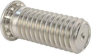 Image of Product. Front orientation. Press-Fit Studs, 18-8 Stainless Steel, M6 x 1 mm Thread, 15 mm Long, PEM® Fhs-M6-15.