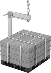 Image of ProductInUse. Front orientation. Pallet Lifters. Pallet Lifters with Wheels.