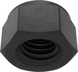Image of Product. Bottom orientation. 18-8 Stainless Steel Nylon-Insert Locknut, Black-Oxide, M8 x 1.25 Thread.