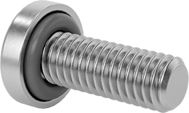 Image of Product. Back orientation. Sealing Pan Head Screws, M3 x 0.5 mm Thread, 8 mm Long.