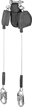 Image of Product. Front orientation. Fall-Arrest Lanyards. Quick-Stop Retracting Fall-Arrest Lanyards, 2 Anchor End Connections, Wire Rope.