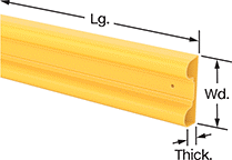 Image of Attribute. Front orientation. Contains Annotated. Surface Guards. High-Visibility Raised-Bulb Surface Guards, Polyethylene.