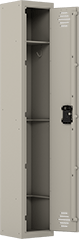 Image of Product. Front orientation. 6 ft. High. Corrosion-Resistant Plastic Lockers, 1 Locker Across, 1 Locker Down.