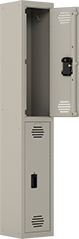 Image of Product. Front orientation. 6 ft. High. Corrosion-Resistant Plastic Lockers, 1 Locker Across, 2 Lockers Down.