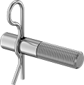 Image of Product. Front orientation. Single-End Studs. Single-End Studs with Cotter Pin.