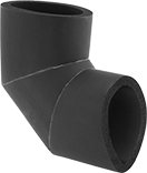 Image of Product. Front orientation. Pipe Insulation. Rubber Foam Pipe Insulation, Solid 90° Elbows.