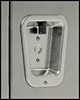 Image of Specification. Recessed Lift Up Latch. Front orientation. ZoomedIn view. Contains Border. Recessed Handle. Harsh Environment Stainless Steel Lockers, Lift Up Latch.