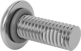 Image of Product. Back orientation. Vibration-Resistant Sealing Rounded Head Screws, 10-32 Thread Size, 1/2" Long.