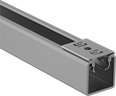 Image of ProductInUse. Hanger Shown Installed. Front orientation. Strut Channel Framing and Fittings. Twist-Resistant Snap-In Strut Channel Hangers.