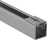 Image of ProductInUse. Hanger Shown Installed. Front orientation. Strut Channel Framing and Fittings. Snap-In Strut Channel Hangers.