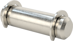 Image of Product. Front orientation. Headless Clevis Pin with Retaining Ring Groove, 18-8 Stainless Steel, 8 mm Diameter, 20 mm Usable Length.