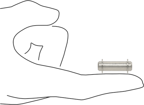 Image of Product. Side1 orientation. Contains SizingReference. Headless Clevis Pin with Retaining Ring Groove, 18-8 Stainless Steel, 8 mm Diameter, 20 mm Usable Length.