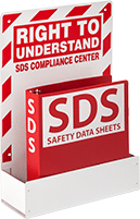 Image of Product. Binder. Front orientation. Safety Data Sheet Stations. 19 1/4" High.