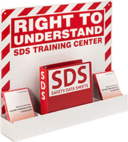 Image of Product. Binder with Training Booklets. Front orientation. Safety Data Sheet Stations. 23 1/4" High.