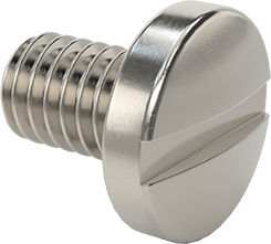 Image of Product. Front orientation. 316 Stainless Steel Pan Head Slotted Screws, M4 x 0.70mm Thread, 6mm Length.