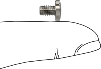 Image of Product. Side1 orientation. Contains SizingReference. 316 Stainless Steel Pan Head Slotted Screws, M4 x 0.70mm Thread, 6mm Length.