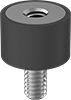 Vibration-Damping Sandwich Mounts with Stud and Insert