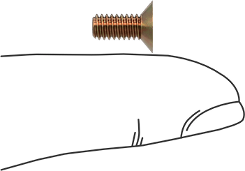 Image of Product. Side1 orientation. Contains SizingReference. Mil. Spec. Steel Phillips Flat Head Screws, Cadmium-Plated, 100 Degree Countersink, 8-32 Thread, 3/8" Long.