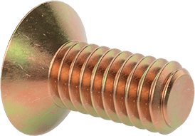 Image of Product. Back orientation. Mil. Spec. Steel Phillips Flat Head Screws, Cadmium-Plated, 100 Degree Countersink, 8-32 Thread, 3/8" Long.
