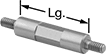 Image of Product. Front orientation. Contains Annotated. Standoffs. Male Threaded Hex Standoffs.