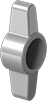 Image of Product. Style 3. Front orientation. Style 3. Screw-Head Mount Knobs, Two-Arm Grip.