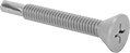 Image of Product. With Cutting Wings. Front orientation. Wood Screws. Steel Phillips Flat Head Drilling Screws for Joining Wood to Sheet Metal, Cutting-Winged Body.