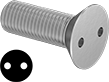 Image of Product. Front orientation. Contains MultipleImages. Flat Head Screws. Tamper-Resistant Drilled Spanner Stainless Steel Flat Head Screws.