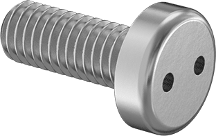 Image of Product. Front orientation. Tamper-Resistant Drilled Spanner Pan Head Screws, M6 x 1.00 mm Thread Size, 16 mm Long.