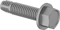 Image of Product. Front orientation. Tapping Screws. Serrated-Flange Hex Head Thread-Forming Structural Screws.