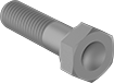 Image of Product. Front orientation. Hex Head Screws. Titanium Hex Head Screws, Partially Threaded.