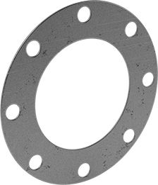 Image of Product. Front orientation. High-Temperature Graphite Gasket, with Bolt Holes, for 6 Pipe Size, ANSI Class 150.