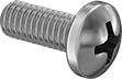 Image of Product. Front orientation. Rounded Head Screws. JIS Stainless Steel Pan Head Screws.