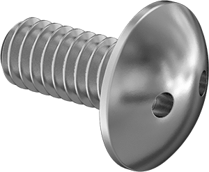 Image of Product. Front orientation. Tamper-Resistant Drilled Spanner Truss Head Screws, Extra-Wide, 8-32 Thread, 3/8" Long.