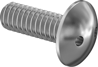 Image of Product. Front orientation. Tamper-Resistant Drilled Spanner Truss Head Screws, Extra-Wide, 1/4"-20 Thread, 3/4" Long.
