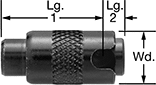 Image of Attribute. Front orientation. Contains Annotated. Gas Spring End Fittings. Quick-Release Locking Ball Socket Gas Spring End Fittings .