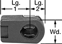 Image of Attribute. Front orientation. Contains Annotated. Gas Spring End Fittings. Snap-On Ball Socket Gas Spring End Fittings , Glass-Filled Nylon.