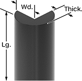 Image of Attribute. Front orientation. Contains Annotated. Corner Guards. Foam Corner Guards, Style 1—Round, 90° Angle.