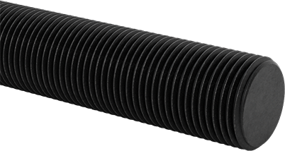 Image of Product. Front orientation. Medium-Strength Threaded Rod, Black-Oxide Grade B7 Steel, 3/4"-16 Thread Size, 3 Feet Long.