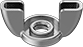 Image of Product. Front orientation. Thumb Nuts. Wing Nuts, Style 6.
