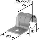 Image of Product. With One Mounting Point. Front orientation. Contains Annotated. Routing Clamps. Routing Clamps, 1 Mounting Point.