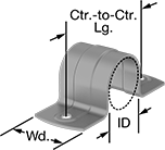 Image of Product. With Two Mounting Points. Front orientation. Contains Annotated. Routing Clamps. Routing Clamps, 2 Mounting Points.