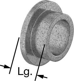 Image of Product. Front orientation. Contains Annotated. High-Temperature 841 Bearing Bronze Flanged Sleeve Bearing, Graphite-Lubricated, for 3/8" Shaft Diameter, 1/4" Long.