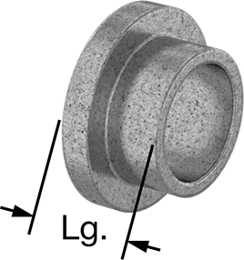 Image of Product. Front orientation. Contains Annotated. High-Temperature 841 Bearing Bronze Flanged Sleeve Bearing, Graphite-Lubricated, for 1/2" Shaft Diameter, 3/8" Long.