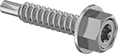 Image of Product. Front orientation. Tapping Screws. Steel Torx Serrated-Flange Hex Head Drilling Screws.