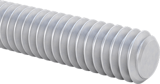 Image of Product. Front orientation. Aluminum Threaded Rod, 8-32 Thread Size, 6 Feet Long.