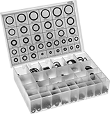 Image of Product. 500 Pieces. Front orientation. 36 Number of Sizes Included. Chemical-Resistant Viton® Fluoroelastomer O-Ring Assortments, 500 Pieces.