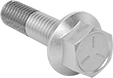 Image of Product. Front orientation. Hex Head Screws. Steel Serrated-Flange Thread-Locking Hex Head Screws.